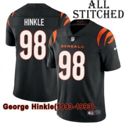 Black Home Embroidered George Hinkle Cincinnati Bengals #98 Stitched Jersey