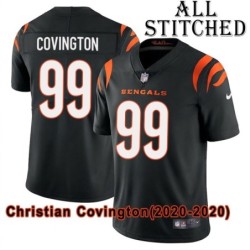 Black Home Embroidered Christian Covington Cincinnati Bengals #99 Stitched Jersey