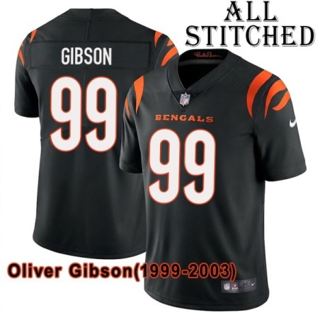 Black Home Embroidered Oliver Gibson Cincinnati Bengals #99 Stitched Jersey