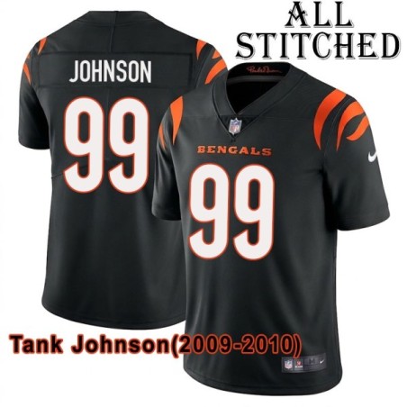 Black Home Embroidered Tank Johnson Cincinnati Bengals #99 Stitched Jersey