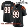 Black Home Embroidered Tank Johnson Cincinnati Bengals #99 Stitched Jersey
