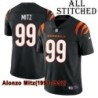 Black Home Embroidered Alonzo Mitz Cincinnati Bengals #99 Stitched Jersey