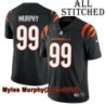 Black Home Embroidered Myles Murphy Cincinnati Bengals #99 Stitched Jersey