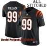 Black Home Embroidered David Pollack Cincinnati Bengals #99 Stitched Jersey