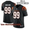 Black Home Embroidered Tyler Shelvin Cincinnati Bengals #99 Stitched Jersey