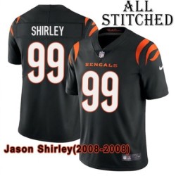 Black Home Embroidered Jason Shirley Cincinnati Bengals #99 Stitched Jersey