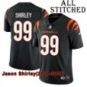 Black Home Embroidered Jason Shirley Cincinnati Bengals #99 Stitched Jersey