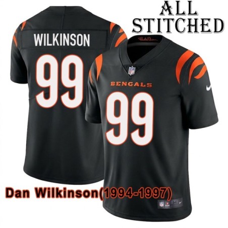 Black Home Embroidered Dan Wilkinson Cincinnati Bengals #99 Stitched Jersey