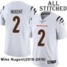 White Embroidered Mike Nugent Cincinnati Bengals #2 Stitched Jersey