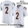 White Embroidered Anthony Wright Cincinnati Bengals #2 Stitched Jersey