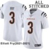 White Embroidered Elliott Fry Cincinnati Bengals #3 Stitched Jersey