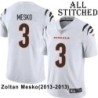 White Embroidered Zoltan Mesko Cincinnati Bengals #3 Stitched Jersey