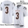 White Embroidered Dave Rayner Cincinnati Bengals #3 Stitched Jersey