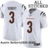 White Embroidered Austin Seibert Cincinnati Bengals #3 Stitched Jersey