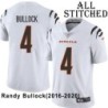 White Embroidered Randy Bullock Cincinnati Bengals #4 Stitched Jersey