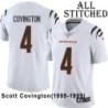 White Embroidered Scott Covington Cincinnati Bengals #4 Stitched Jersey