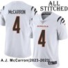 White Embroidered A.J. McCarron Cincinnati Bengals #4 Stitched Jersey