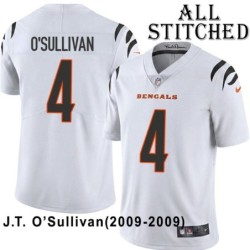 White Embroidered J.T. O'Sullivan Cincinnati Bengals #4 Stitched Jersey