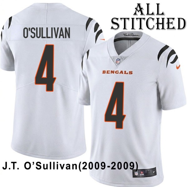 White Embroidered J.T. O'Sullivan Cincinnati Bengals #4 Stitched Jersey