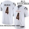 White Embroidered Erik Wilhelm Cincinnati Bengals #4 Stitched Jersey