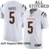 White Embroidered Jeff Hayes Cincinnati Bengals #5 Stitched Jersey
