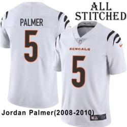 White Embroidered Jordan Palmer Cincinnati Bengals #5 Stitched Jersey