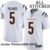 White Embroidered Jordan Palmer Cincinnati Bengals #5 Stitched Jersey