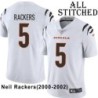 White Embroidered Neil Rackers Cincinnati Bengals #5 Stitched Jersey
