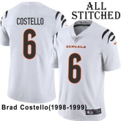 White Embroidered Brad Costello Cincinnati Bengals #6 Stitched Jersey