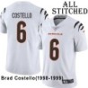 White Embroidered Brad Costello Cincinnati Bengals #6 Stitched Jersey