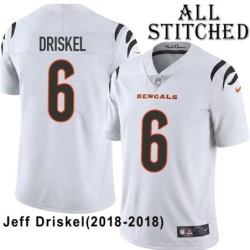 White Embroidered Jeff Driskel Cincinnati Bengals #6 Stitched Jersey