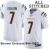 White Embroidered Boomer Esiason Cincinnati Bengals #7 Stitched Jersey