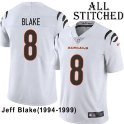 White Embroidered Jeff Blake Cincinnati Bengals #8 Stitched Jersey