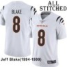 White Embroidered Jeff Blake Cincinnati Bengals #8 Stitched Jersey