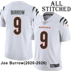 White Embroidered Joe Burrow Cincinnati Bengals #9 Stitched Jersey