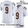 White Embroidered Shawn Powell Cincinnati Bengals #9 Stitched Jersey