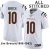 White Embroidered Jim Breech Cincinnati Bengals #10 Stitched Jersey