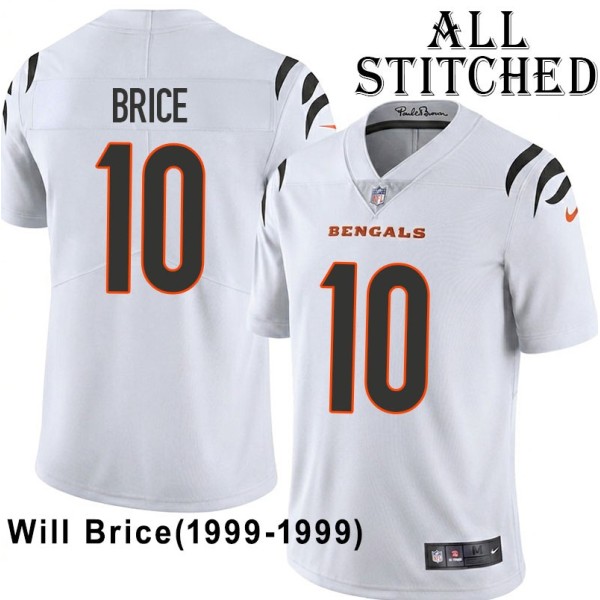 White Embroidered Will Brice Cincinnati Bengals #10 Stitched Jersey