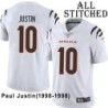 White Embroidered Paul Justin Cincinnati Bengals #10 Stitched Jersey