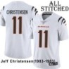 White Embroidered Jeff Christensen Cincinnati Bengals #11 Stitched Jersey
