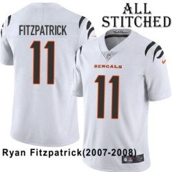 White Embroidered Ryan Fitzpatrick Cincinnati Bengals #11 Stitched Jersey