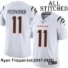 White Embroidered Ryan Fitzpatrick Cincinnati Bengals #11 Stitched Jersey