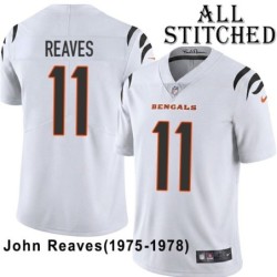 White Embroidered John Reaves Cincinnati Bengals #11 Stitched Jersey