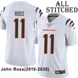 White Embroidered John Ross Cincinnati Bengals #11 Stitched Jersey