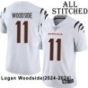 White Embroidered Logan Woodside Cincinnati Bengals #11 Stitched Jersey