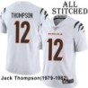 White Embroidered Jack Thompson Cincinnati Bengals #12 Stitched Jersey