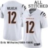 White Embroidered Erik Wilhelm Cincinnati Bengals #12 Stitched Jersey