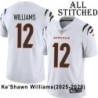 White Embroidered Ke'Shawn Williams Cincinnati Bengals #12 Stitched Jersey