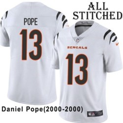 White Embroidered Daniel Pope Cincinnati Bengals #13 Stitched Jersey