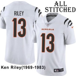 White Embroidered Ken Riley Cincinnati Bengals #13 Stitched Jersey